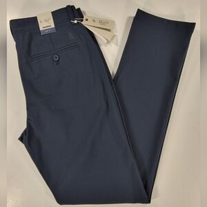 NEW Original Penguin Flat Front Mens 30x32 Performance Golf Pants Slim Fit Blue